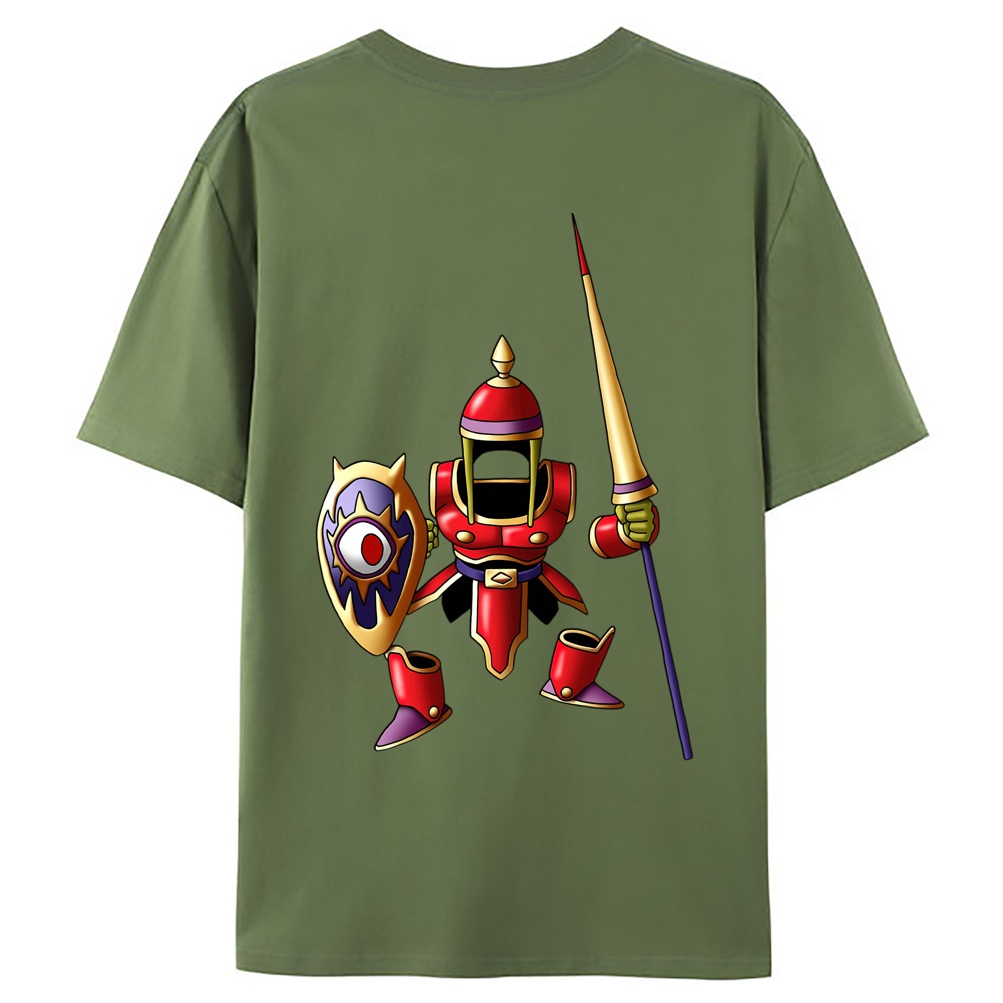（画像用） ドラゴンクエスト Doragon Kuesuto Dragon Quest 綿100％ メンズ半袖Tシャツ（バックプリント） 通気性